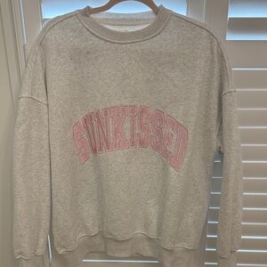 Sunkissed Pink Logo Crewneck Sweater - Women's